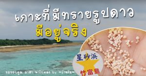 จังหวัดโอกินาว่าที่เกาะTaketomi มีทรายรูปดาว